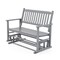 Spacious 2 Person Outdoor Glider Bench with Slatted Seat and Armrests